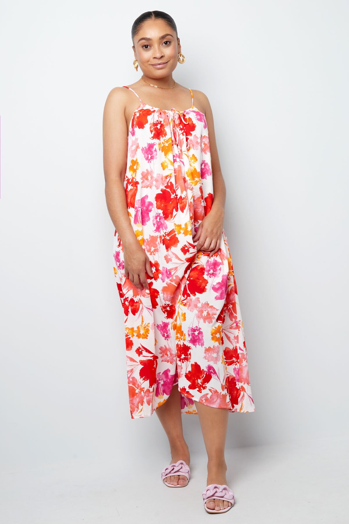 Dress floral print - pink/orange Picture4